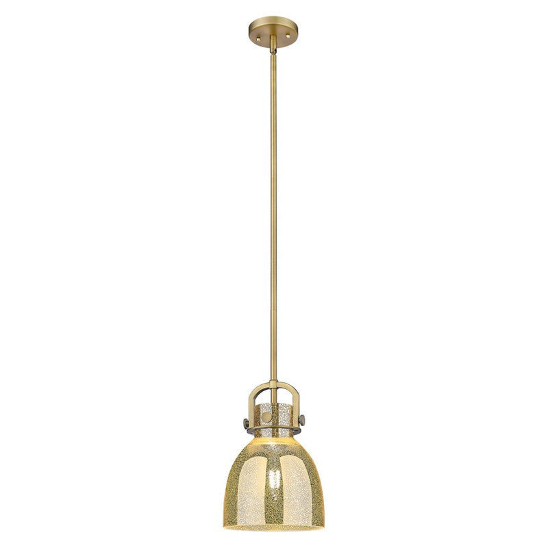 Innovations Newton Bell 8" Stem Mini Pendant, BB/Merc - 410-1SS-BB-G412-8ME