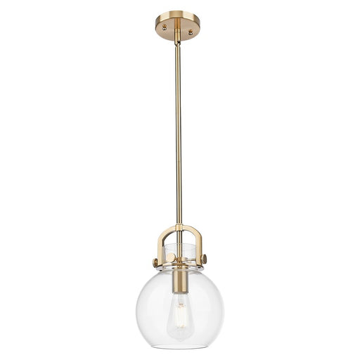 Innovations Newton Sphere 8" Stem Mini Pendant, BZ/Clear - 410-1SS-CB-G410-8CL