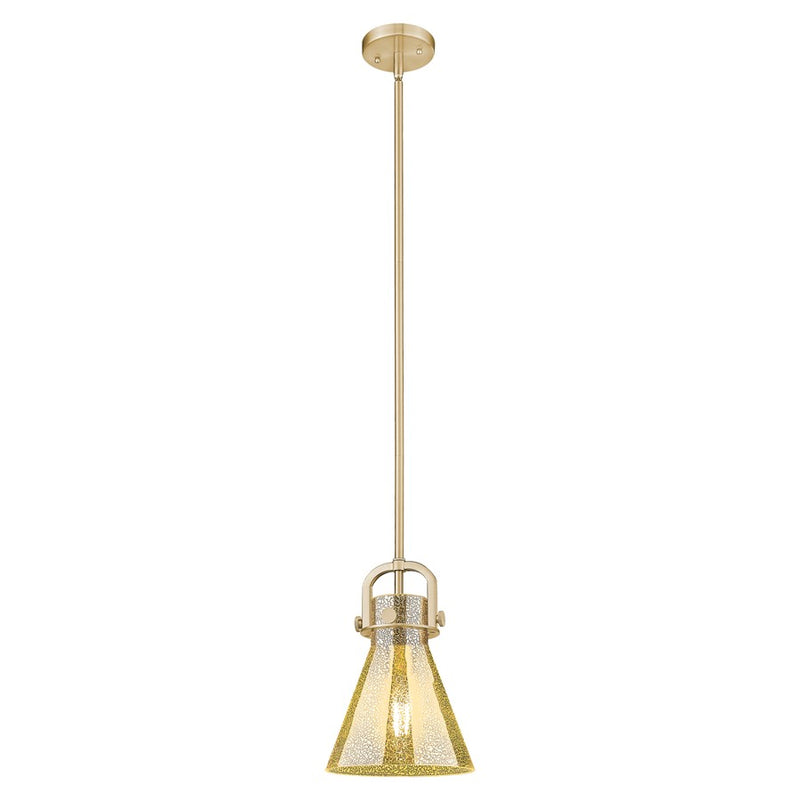 Innovations Newton Cone 8" Stem Mini Pendant, Bronze/Merc - 410-1SS-CB-G411-8ME