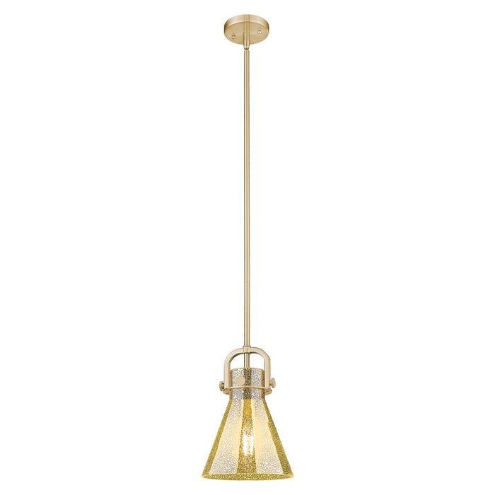 Innovations Newton Cone 8" Stem Mini Pendant, Bronze/Merc - 410-1SS-CB-G411-8ME