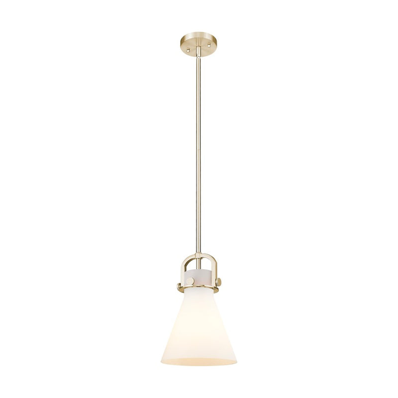 Innovations Newton Cone 8" Stem Arch Mini Pendant, CBZ/WH - 410-1SS-CB-G411-8WH