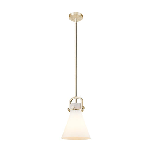 Innovations Newton Cone 8" Stem Arch Mini Pendant, CBZ/WH - 410-1SS-CB-G411-8WH