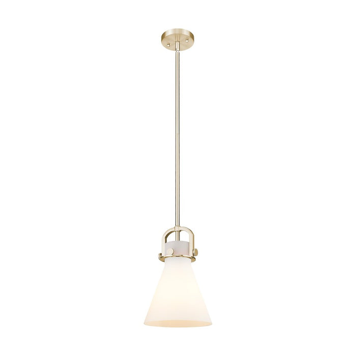 Innovations Newton Cone 8" Stem Arch Mini Pendant, CBZ/WH - 410-1SS-CB-G411-8WH