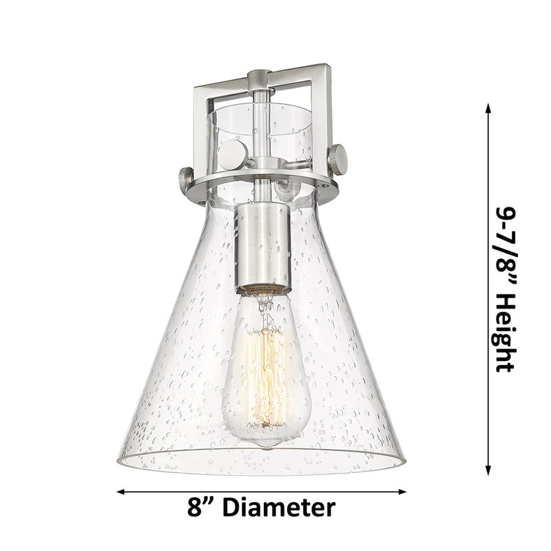 Innovations Newton Cone 8" Stem Arch Mini Pendant, CBZ/WH