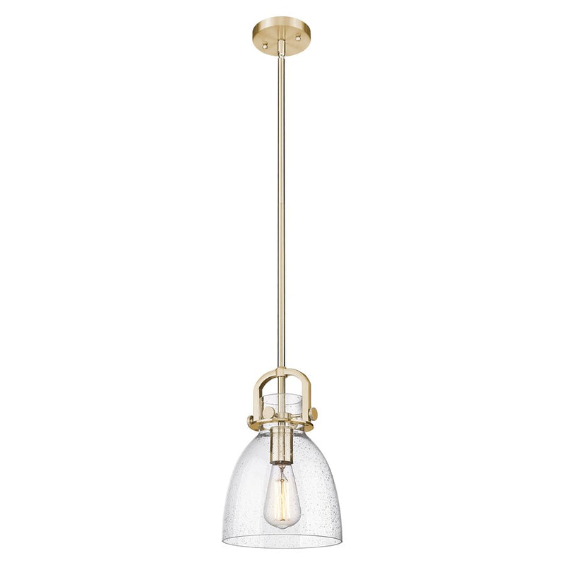 Innovations Newton Bell 8" Stem Mini Pendant, BZ/Seedy - 410-1SS-CB-G412-8SDY