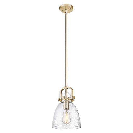 Innovations Newton Bell 8" Stem Mini Pendant, BZ/Seedy - 410-1SS-CB-G412-8SDY