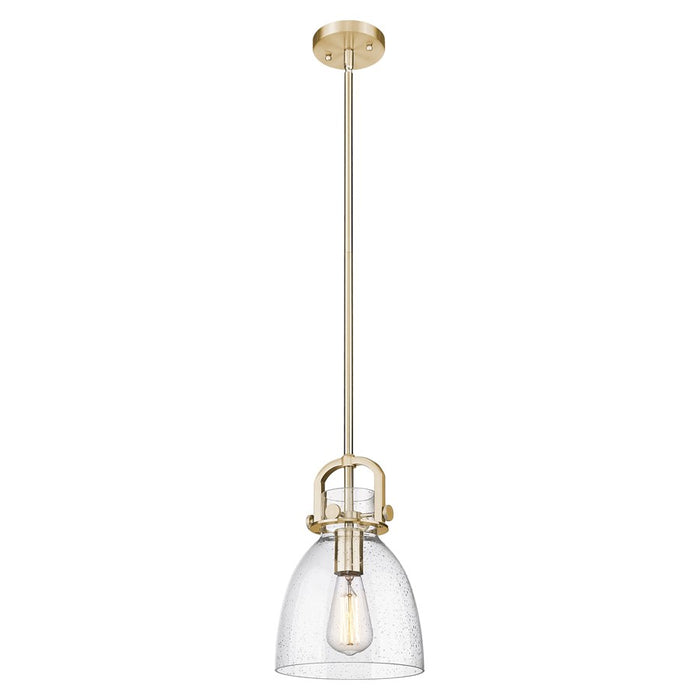 Innovations Newton Bell 8" Stem Mini Pendant, BZ/Seedy - 410-1SS-CB-G412-8SDY