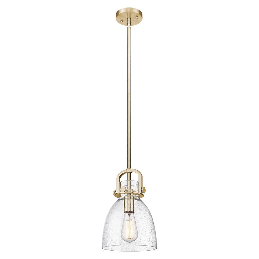 Innovations Newton Bell 8" Stem Mini Pendant, BZ/Seedy - 410-1SS-CB-G412-8SDY