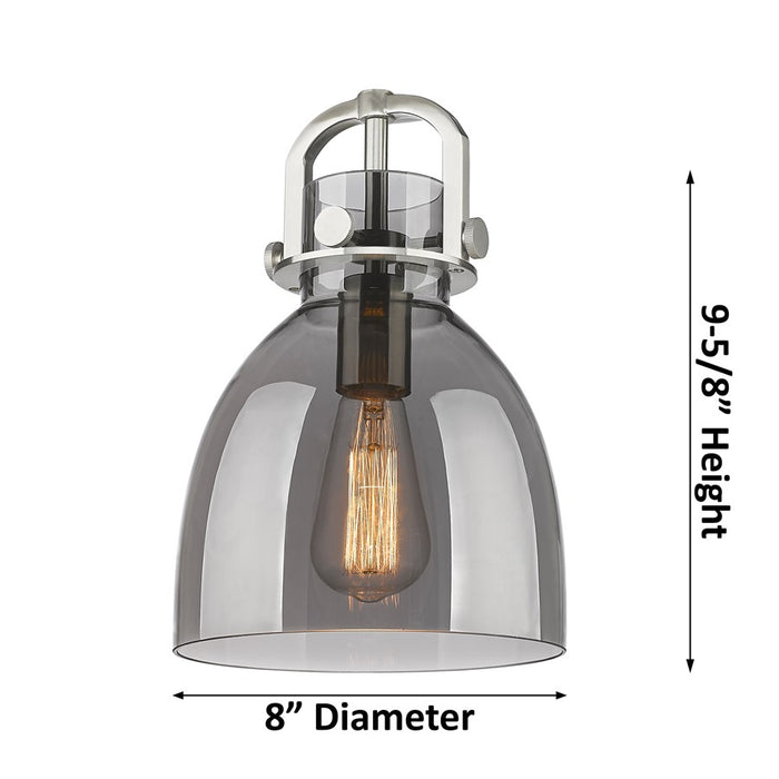 Innovations NB 1Lt 8" Stem Arch Mini Pendant, Polished Nickel/MC