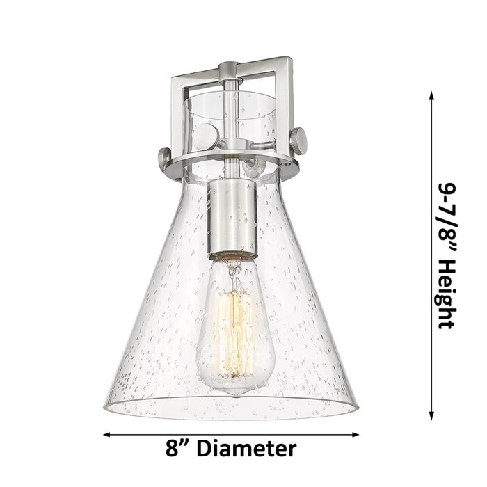 Innovations Newton Cone 8" Stem Arch Mini Pendant, Satin Nickel/MC