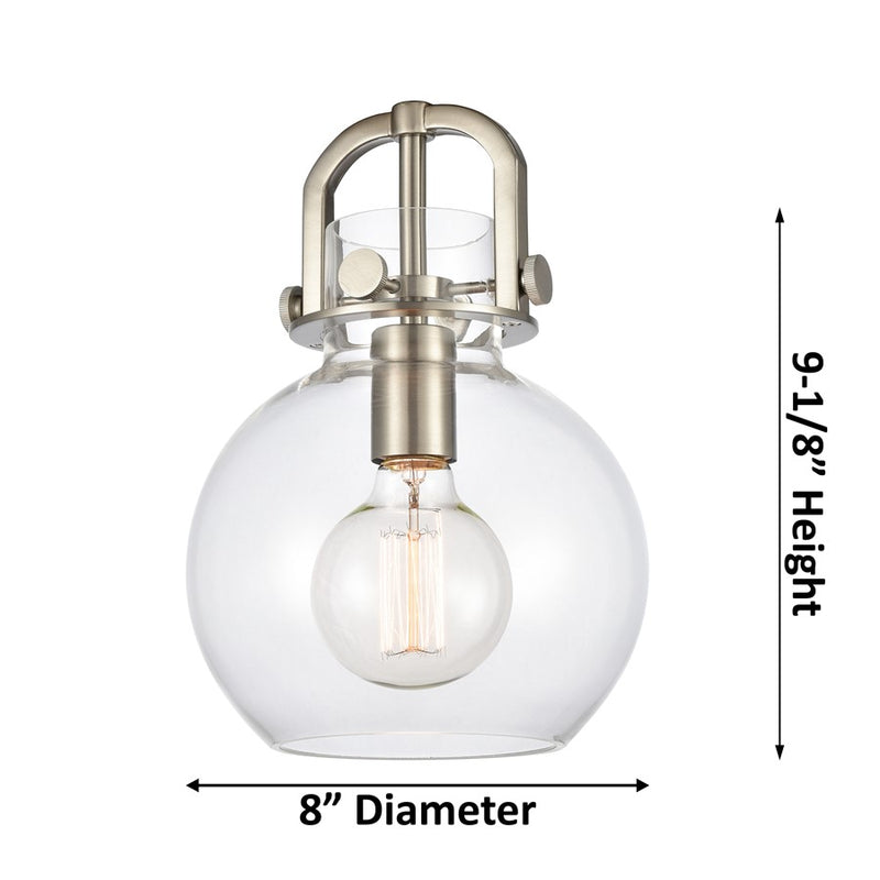 Innovations Newton Sphere 1Lt 8" Wall-ed Arch Sconce CBZ/CL