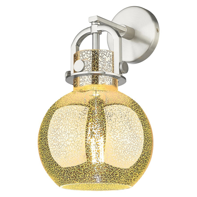 Innovations Newton Sphere 8" Wall Sconce, SN/Merc - 410-1W-SN-G410-8ME