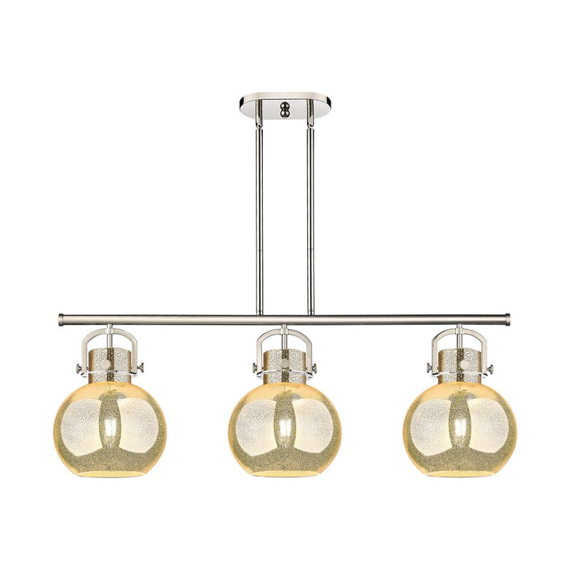 Innovations Newton Sphere 3Lt 42" Stem Arch Island, PN/MC - 410-3I-PN-G410-10ME