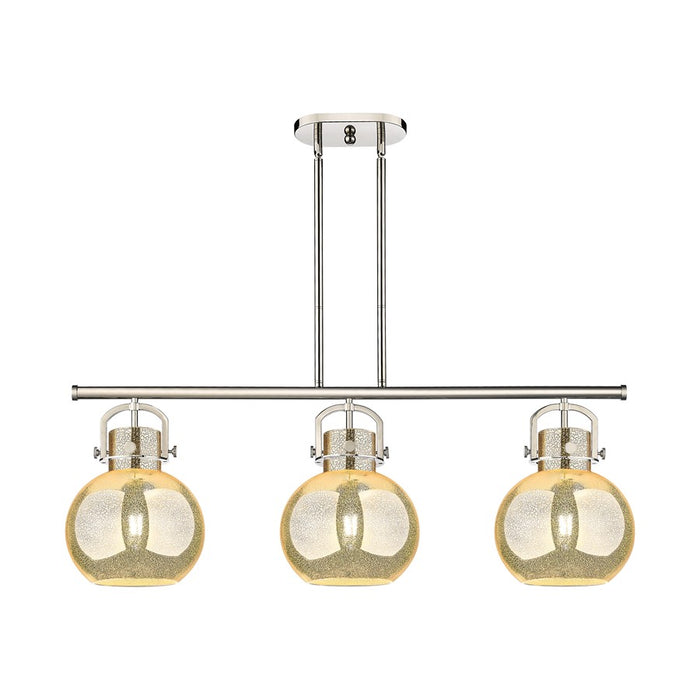 Innovations Newton Sphere 3Lt 42" Stem Arch Island, PN/MC - 410-3I-PN-G410-10ME