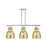 Innovations Newton Bell 3Lt 42" Stem Arched Island, PN/MC - 410-3I-PN-G412-10ME