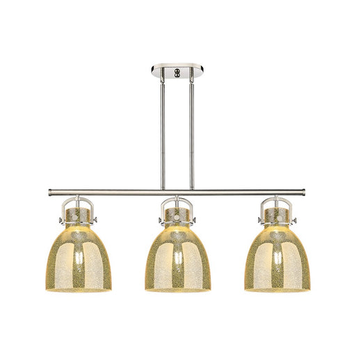 Innovations Newton Bell 3Lt 42" Stem Arched Island, PN/MC - 410-3I-PN-G412-10ME