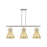 Innovations Newton Cone 3Lt 42" Stem Arched Island, SN/MC - 410-3I-SN-G411-10ME