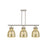 Innovations Newton Bell 3Lt 42" Stem Arched Island, SN/MC - 410-3I-SN-G412-10ME