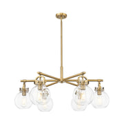 Innovations NS 6Lt 26" Stem Arched Chandelier, BB/CL - 410-6CR-BB-G410-7CL