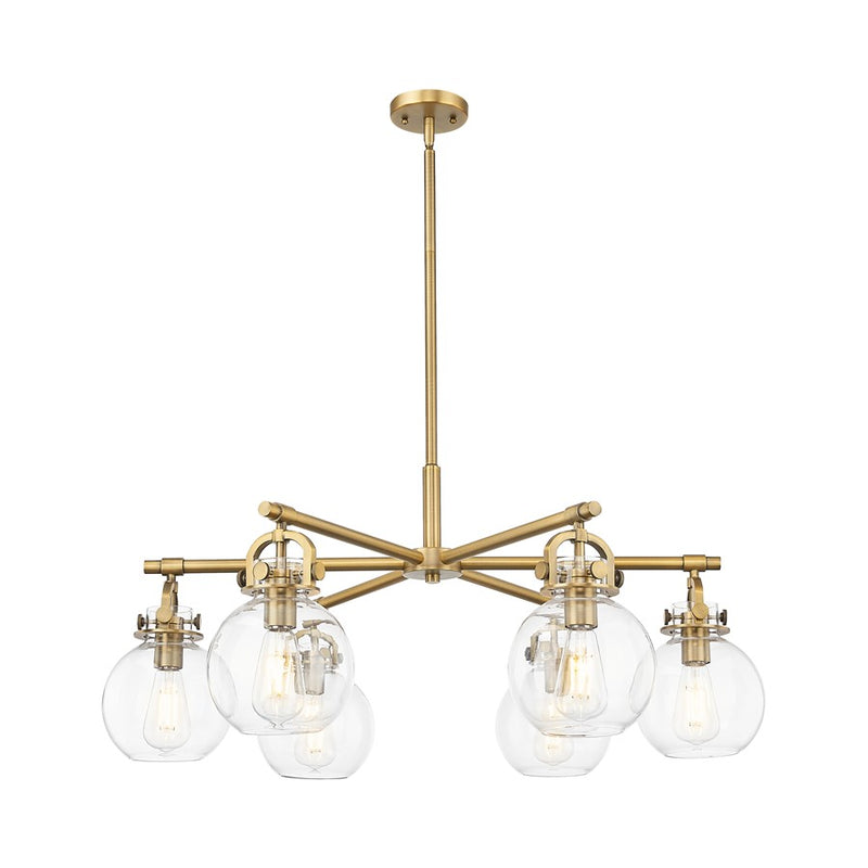 Innovations NS 6Lt 26" Stem Arched Chandelier, BB/CL - 410-6CR-BB-G410-7CL