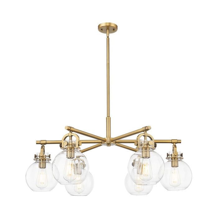 Innovations NS 6Lt 26" Stem Arched Chandelier, BB/CL - 410-6CR-BB-G410-7CL