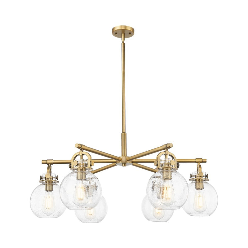 Innovations NS 6Lt 26" Stem Arch Chandelier, BB/SD - 410-6CR-BB-G410-7SDY