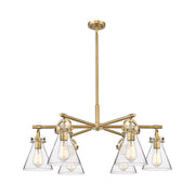 Innovations NC 6Lt 26" Stem Arched Chandelier, BB/CL - 410-6CR-BB-G411-7CL