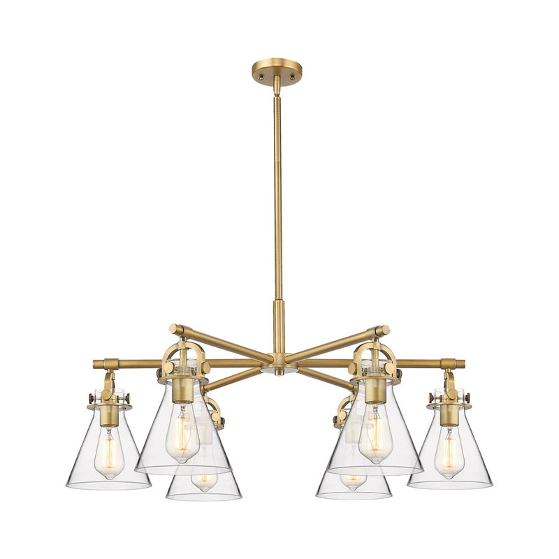 Innovations NC 6Lt 26" Stem Arched Chandelier, BB/CL - 410-6CR-BB-G411-7CL