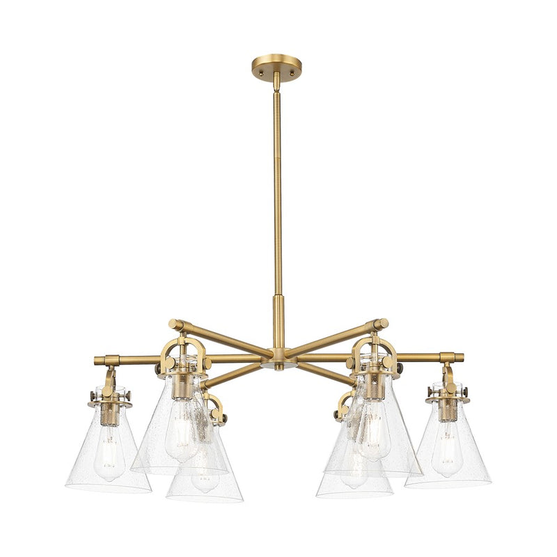 Innovations NC 6Lt 26" Stem Arch Chandelier, BB/SD - 410-6CR-BB-G411-7SDY