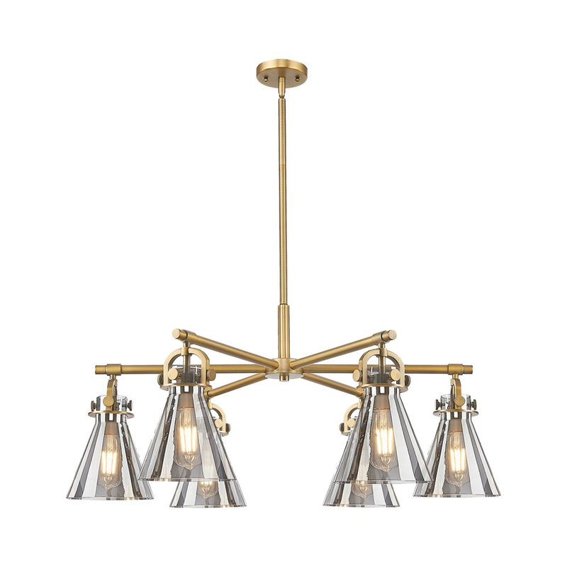 Innovations NC 6Lt 26" Stem Arch Chandelier, BB/SM - 410-6CR-BB-G411-7SM