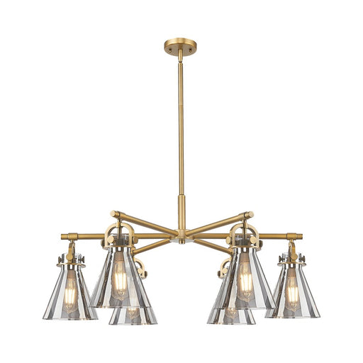 Innovations NC 6Lt 26" Stem Arch Chandelier, BB/SM - 410-6CR-BB-G411-7SM