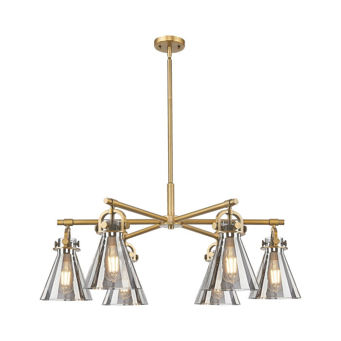 Innovations NC 6Lt 26" Stem Arch Chandelier, BB/SM - 410-6CR-BB-G411-7SM