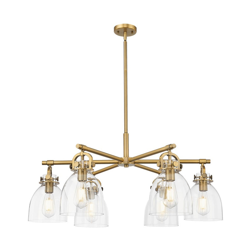 Innovations NB 6Lt 26" Stem Arch Chandelier, BB/CL - 410-6CR-BB-G412-7CL