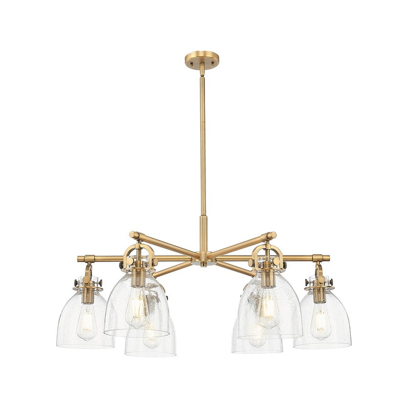Innovations NB 6Lt 26" Stem Arched Chandelier, BB/Seed - 410-6CR-BB-G412-7SDY