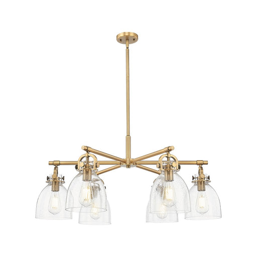 Innovations NB 6Lt 26" Stem Arched Chandelier, BB/Seed - 410-6CR-BB-G412-7SDY