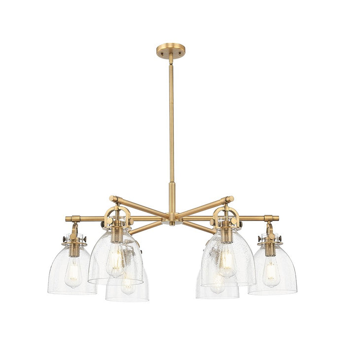 Innovations NB 6Lt 26" Stem Arched Chandelier, BB/Seed - 410-6CR-BB-G412-7SDY