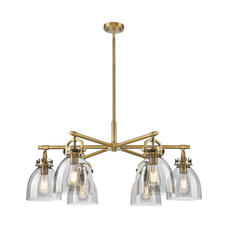 Innovations NB 6Lt 26" Stem Arch Chandelier, BB/SM - 410-6CR-BB-G412-7SM