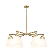 Innovations NB 6Lt 26" Stem Arch Chandelier, BB/WH - 410-6CR-BB-G412-7WH