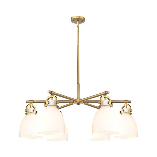 Innovations NB 6Lt 26" Stem Arch Chandelier, BB/WH - 410-6CR-BB-G412-7WH