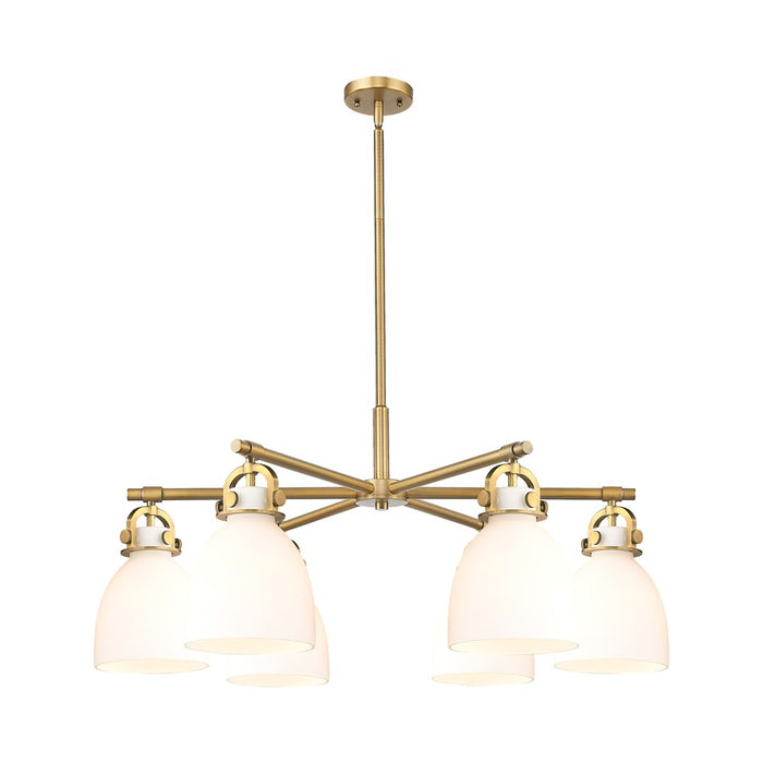 Innovations NB 6Lt 26" Stem Arch Chandelier, BB/WH - 410-6CR-BB-G412-7WH