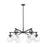 Innovations NS 6Lt 26" Stem Arched Chandelier, BK/Seed - 410-6CR-BK-G410-7SDY