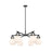 Innovations NS 6Lt 26" Stem Arch Chandelier, BK/WH - 410-6CR-BK-G410-7WH