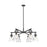 Innovations NC 6Lt 26" Stem Arched Chandelier, BK/CL - 410-6CR-BK-G411-7CL
