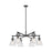 Innovations NC 6Lt 26" Stem Arched Chandelier, BK/Seed - 410-6CR-BK-G411-7SDY