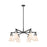 Innovations NC 6Lt 26" Stem Arch Chandelier, BK/WH - 410-6CR-BK-G411-7WH