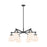 Innovations NB 6Lt 26" Stem Arched Chandelier, BK/WH - 410-6CR-BK-G412-7WH