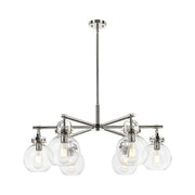 Innovations NS 6Lt 26" Stem Arch Chandelier, PN/CL - 410-6CR-PN-G410-7CL