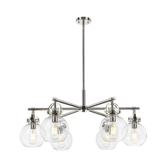 Innovations NS 6Lt 26" Stem Arch Chandelier, PN/CL - 410-6CR-PN-G410-7CL