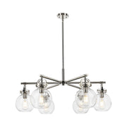 Innovations NS 6Lt 26" Stem Arched Chandelier, PN/Seed - 410-6CR-PN-G410-7SDY