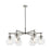 Innovations NS 6Lt 26" Stem Arched Chandelier, PN/Seed - 410-6CR-PN-G410-7SDY